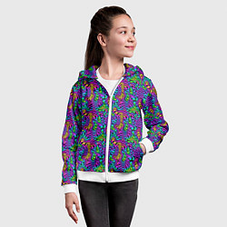 Толстовка на молнии детская Multicolored stripes, цвет: 3D-белый — фото 2