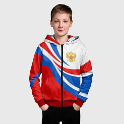 Толстовка на молнии детская Россия - спортивная униформа, цвет: 3D-красный — фото 2