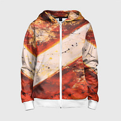 Толстовка на молнии детская Горная порода, цвет: 3D-белый