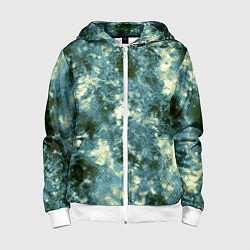 Толстовка на молнии детская Абстракция - ocean in grunge style, цвет: 3D-белый