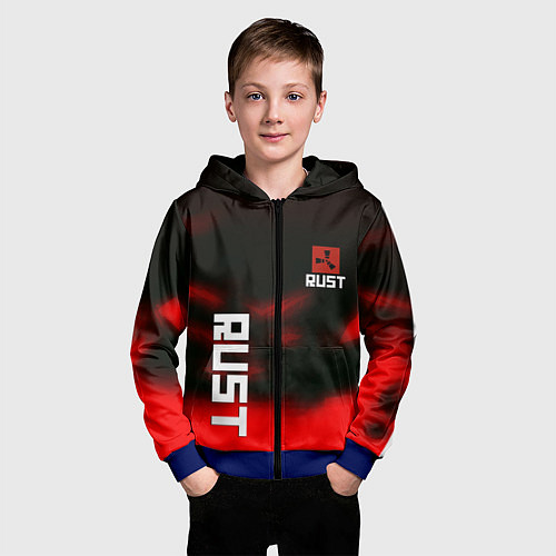 Детская толстовка на молнии Rust the game colors / 3D-Синий – фото 3