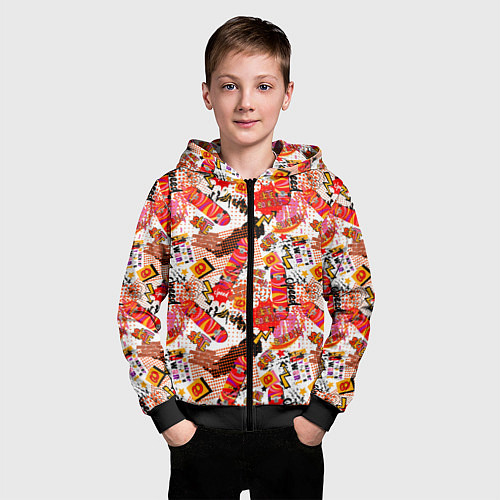 Детская толстовка на молнии Skate boarding / 3D-Черный – фото 3