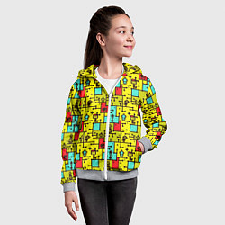 Толстовка на молнии детская Роботы монстры, цвет: 3D-меланж — фото 2