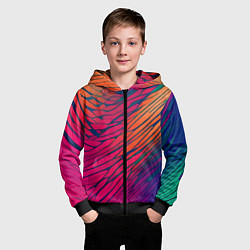 Толстовка на молнии детская Буйство красок акварелика, цвет: 3D-черный — фото 2