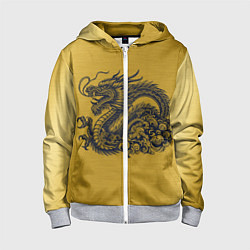 Детская толстовка на молнии Дракон на золоте