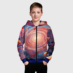 Толстовка на молнии детская Галактика в спирали, цвет: 3D-синий — фото 2