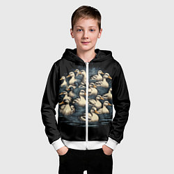 Толстовка на молнии детская Утки в пруду, цвет: 3D-белый — фото 2