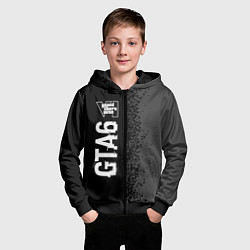 Толстовка на молнии детская GTA6 glitch на темном фоне по-вертикали, цвет: 3D-черный — фото 2