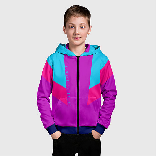 Детская толстовка на молнии Always in sports сиреньевый / 3D-Синий – фото 3