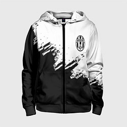 Детская толстовка на молнии Juventus black sport texture
