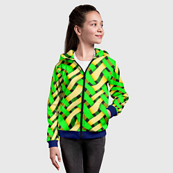 Толстовка на молнии детская Кислотная объёмная плетёнка, цвет: 3D-синий — фото 2