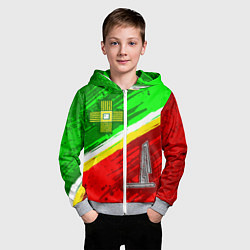 Толстовка на молнии детская Флаг Зеленограадского АО, цвет: 3D-меланж — фото 2