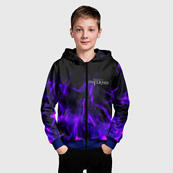 Толстовка на молнии детская Dantes Inferno flame neon, цвет: 3D-синий — фото 2