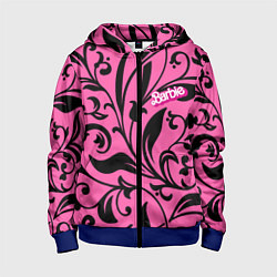 Толстовка на молнии детская Barbie - floral pattern, цвет: 3D-синий