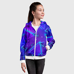 Толстовка на молнии детская Neon Pattern colored, цвет: 3D-белый — фото 2