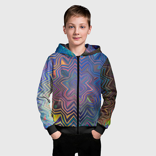 Детская толстовка на молнии Абстрактная мандала / 3D-Черный – фото 3