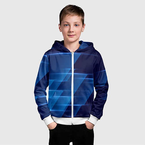 Детская толстовка на молнии Blue background / 3D-Белый – фото 3