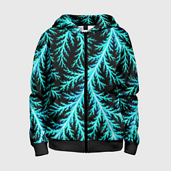 Толстовка на молнии детская Разряды электричества Tie Dye, цвет: 3D-черный