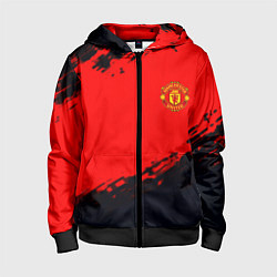 Толстовка на молнии детская Manchester United colors sport, цвет: 3D-черный