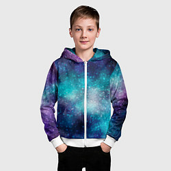 Толстовка на молнии детская Космические туманности, цвет: 3D-белый — фото 2