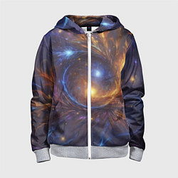 Толстовка на молнии детская Открытая манипура чакра - космическая, цвет: 3D-меланж