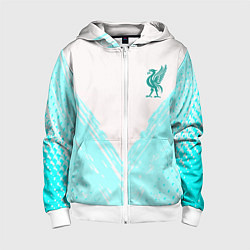 Толстовка на молнии детская Liverpool logo texture fc, цвет: 3D-белый