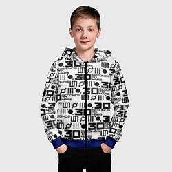 Толстовка на молнии детская Thirty Seconds to Mars pattern rock, цвет: 3D-синий — фото 2