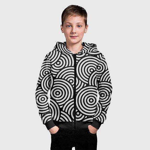Детская толстовка на молнии Abstraction target / 3D-Черный – фото 3