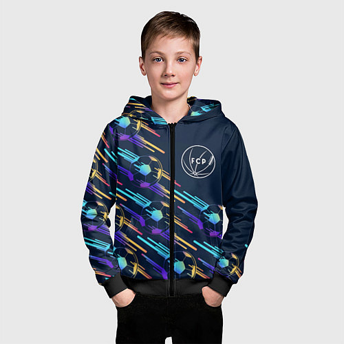 Детская толстовка на молнии Porto градиентные мячи / 3D-Черный – фото 3