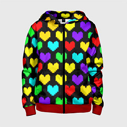 Детская толстовка на молнии Undertale heart pattern