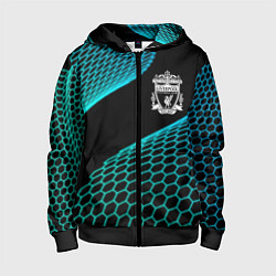 Толстовка на молнии детская Liverpool football net, цвет: 3D-черный