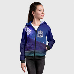 Толстовка на молнии детская Liverpool ночное поле, цвет: 3D-черный — фото 2