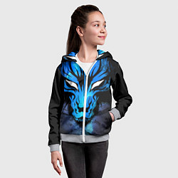 Толстовка на молнии детская Genshin Impact - Волк Севера, цвет: 3D-меланж — фото 2