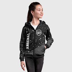 Толстовка на молнии детская Arsenal sport на темном фоне вертикально, цвет: 3D-черный — фото 2