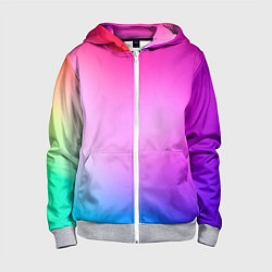 Толстовка на молнии детская Colorful gradient, цвет: 3D-меланж