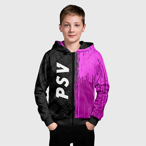 Детская толстовка на молнии PSV pro football по-вертикали / 3D-Черный – фото 3