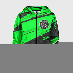 Толстовка на молнии детская PSG sport green, цвет: 3D-черный