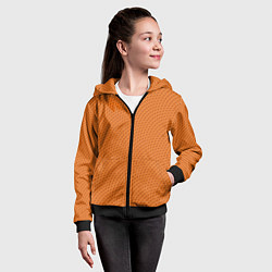 Толстовка на молнии детская Кожа баскетбольного мяча, цвет: 3D-черный — фото 2