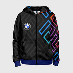Толстовка на молнии детская BMW brand color carbon, цвет: 3D-синий