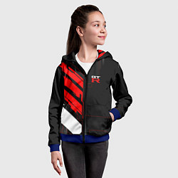 Толстовка на молнии детская Nissan GTR - Cyber, цвет: 3D-синий — фото 2