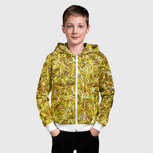 Детская толстовка на молнии Золотые ленточки / 3D-Белый – фото 3