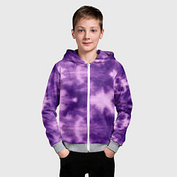 Толстовка на молнии детская Фиолетовый тайдай, цвет: 3D-меланж — фото 2