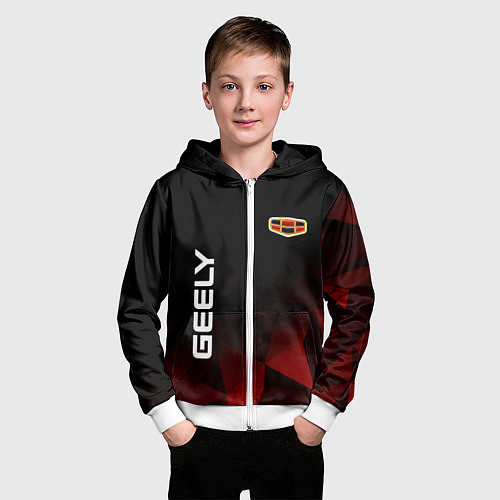 Детская толстовка на молнии Geely / 3D-Белый – фото 3