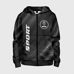 Толстовка на молнии детская Saab sport metal, цвет: 3D-черный