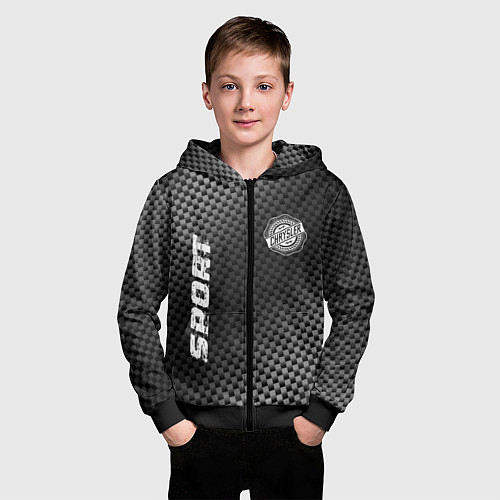Детская толстовка на молнии Chrysler sport carbon / 3D-Черный – фото 3