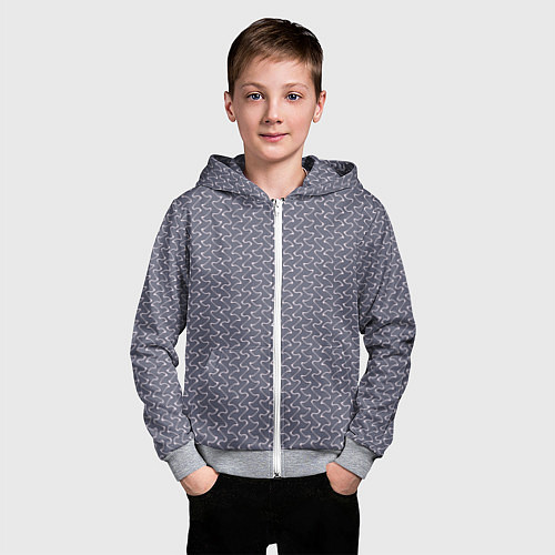 Детская толстовка на молнии Серый ежевичный волнистые полосы / 3D-Меланж – фото 3