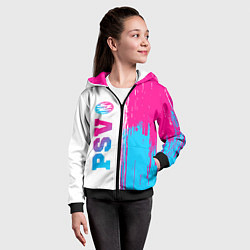 Толстовка на молнии детская PSV neon gradient style по-вертикали, цвет: 3D-черный — фото 2