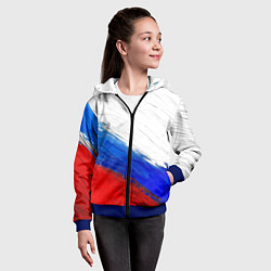 Толстовка на молнии детская Триколор красками, цвет: 3D-синий — фото 2