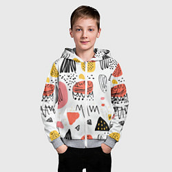 Толстовка на молнии детская Паттерн узоры, цвет: 3D-меланж — фото 2