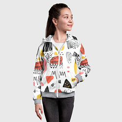 Толстовка на молнии детская Паттерн узоры, цвет: 3D-меланж — фото 2